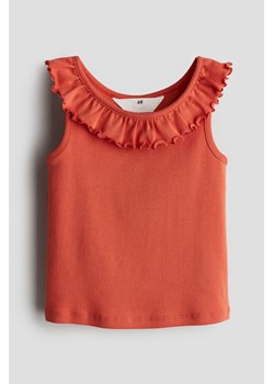 H & M - Top z falbanką - Pomarańczowy ze sklepu H&M w kategorii Bluzki dziewczęce - zdjęcie 171537315