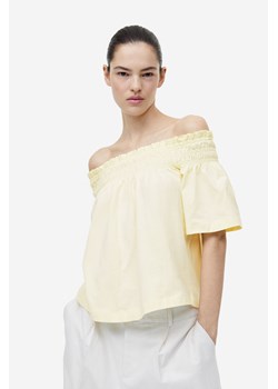 H & M - Dżersejowy top z odkrytymi ramionami - Żółty ze sklepu H&M w kategorii Bluzki damskie - zdjęcie 171537438