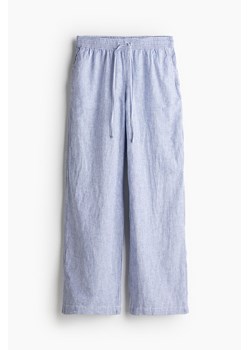 H & M - Spodnie z domieszką lnu - Niebieski ze sklepu H&M w kategorii Spodnie damskie - zdjęcie 171537445