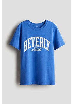 H & M - Bawełniany T-shirt z nadrukiem - Niebieski ze sklepu H&M w kategorii T-shirty chłopięce - zdjęcie 171537507