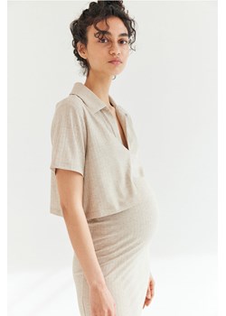 H & M - MAMA Komplet w prążki 2-częściowy - Beżowy ze sklepu H&M w kategorii Odzież ciążowa - zdjęcie 171537518