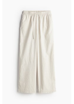 H & M - Spodnie z domieszką lnu - Beżowy ze sklepu H&M w kategorii Spodnie damskie - zdjęcie 171537546