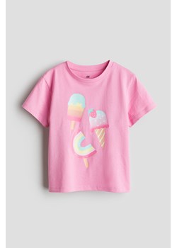 H & M - T-shirt z nadrukiem - Różowy ze sklepu H&M w kategorii Bluzki dziewczęce - zdjęcie 171537565