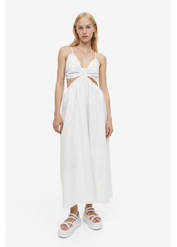 H & M - Popelinowa sukienka z wycięciami - Biały ze sklepu H&M w kategorii Sukienki - zdjęcie 171537586