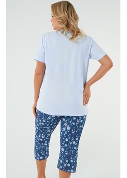 Piżama damska na krótki rękaw i 3/4 spodnie Agalia, Kolor niebiesko-błękitny, Rozmiar XL, Italian Fashion ze sklepu Primodo w kategorii Piżamy damskie - zdjęcie 171538716