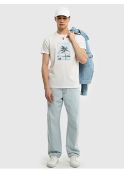 Koszulka męska z nadrukiem biała Shednier 100 ze sklepu Big Star w kategorii T-shirty męskie - zdjęcie 171541048