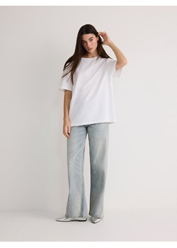 Reserved - T-shirt oversize z nadrukiem - biały ze sklepu Reserved w kategorii Bluzki damskie - zdjęcie 171544139