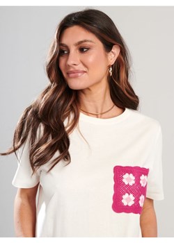 Sinsay - Koszulka bawełniana - kremowy ze sklepu Sinsay w kategorii Bluzki damskie - zdjęcie 171544829