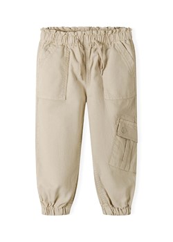 Spodnie bojówki beżowe z bawełny dla dziewczynki ze sklepu 5.10.15 w kategorii Spodnie dziewczęce - zdjęcie 171546136