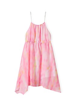 Lekka sukienka na ramiączkach z asymetrycznym dołem - różowa ze sklepu 5.10.15 w kategorii Sukienki dziewczęce - zdjęcie 171546346