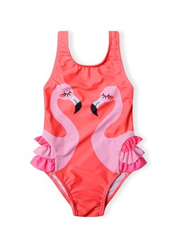Jednoczęściowy kostium kąpielowy z falbankami i flamingami ze sklepu 5.10.15 w kategorii Stroje kąpielowe dla niemowląt - zdjęcie 171546348