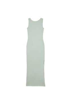 Cropp - Prążkowana oliwkowa sukienka midi - zielony ze sklepu Cropp w kategorii Sukienki - zdjęcie 171546727