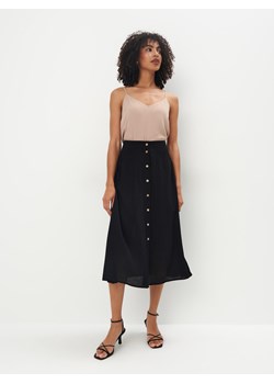 Mohito - Czarna spódnica midi - czarny ze sklepu Mohito w kategorii Spódnice - zdjęcie 171546769