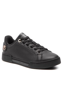 Tommy Hilfiger Sneakersy Button Detail Court Sneaker FW0FW06733 Czarny ze sklepu MODIVO w kategorii Trampki damskie - zdjęcie 171548546