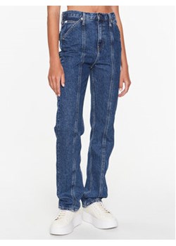 Calvin Klein Jeans Jeansy J20J220634 Granatowy Straight Fit ze sklepu MODIVO w kategorii Jeansy damskie - zdjęcie 171548548