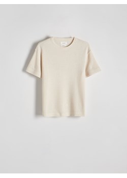 Reserved - T-shirt comfort fit - beżowy ze sklepu Reserved w kategorii T-shirty męskie - zdjęcie 171549417