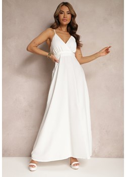 Biała Kopertowa Sukienka o Rozkloszowanym Fasonie na Ramiączkach Piavana ze sklepu Renee odzież w kategorii Sukienki - zdjęcie 171550076