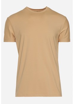 Beżowa Koszulka Bawełniana o Klasycznym Kroju Xloette ze sklepu Born2be Odzież w kategorii T-shirty męskie - zdjęcie 171551126
