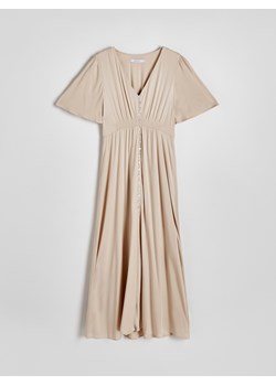 Reserved - Sukienka z wiskozy - beżowy ze sklepu Reserved w kategorii Sukienki - zdjęcie 171551339