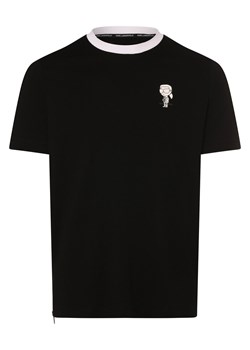 KARL LAGERFELD Koszulka męska Mężczyźni Bawełna czarny jednolity ze sklepu vangraaf w kategorii T-shirty męskie - zdjęcie 171552267