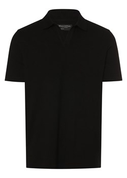 Marc O'Polo Męska koszulka polo z zawartością lnu Mężczyźni Bawełna czarny jednolity ze sklepu vangraaf w kategorii T-shirty męskie - zdjęcie 171552276