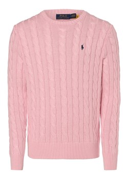 Polo Ralph Lauren Męski sweter z dzianiny Mężczyźni dzianina grubo tkana różowy jednolity ze sklepu vangraaf w kategorii Swetry męskie - zdjęcie 171552287