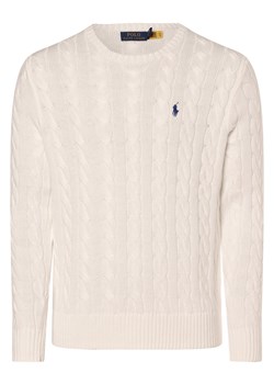 Polo Ralph Lauren Męski sweter z dzianiny Mężczyźni dzianina grubo tkana biały jednolity ze sklepu vangraaf w kategorii Swetry męskie - zdjęcie 171552288