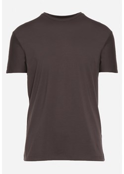 Ciemnoszara Koszulka Bawełniana o Klasycznym Kroju Xloette ze sklepu Born2be Odzież w kategorii T-shirty męskie - zdjęcie 171552719