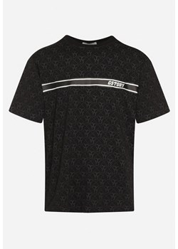 Czarna Bawełniana Koszulka z Krótkim Rękawem i Nadrukiem Timamie ze sklepu Born2be Odzież w kategorii T-shirty męskie - zdjęcie 171552745