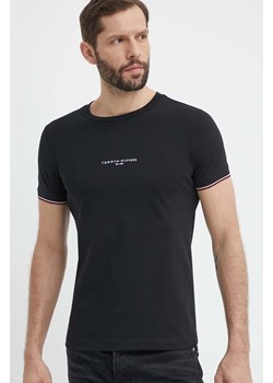 Tommy Hilfiger t-shirt bawełniany męski kolor czarny z aplikacją MW0MW32584 ze sklepu ANSWEAR.com w kategorii T-shirty męskie - zdjęcie 171552795
