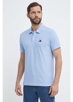 Tommy Jeans polo bawełniane kolor niebieski gładki DM0DM18314 ze sklepu ANSWEAR.com w kategorii T-shirty męskie - zdjęcie 171552926