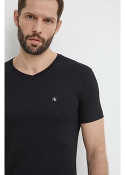 Calvin Klein Jeans t-shirt bawełniany męski kolor czarny gładki ze sklepu ANSWEAR.com w kategorii T-shirty męskie - zdjęcie 171553058
