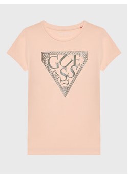 Guess T-Shirt J3GI09 K6YW1 Różowy Regular Fit ze sklepu MODIVO w kategorii Bluzki dziewczęce - zdjęcie 171555926