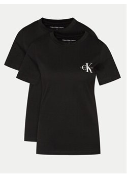 Calvin Klein Jeans Komplet 2 t-shirtów J20J219734 Czarny Slim Fit ze sklepu MODIVO w kategorii Bluzki damskie - zdjęcie 171555955