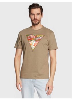 Guess T-Shirt Abstract Logo M3GI57 K9RM1 Zielony Slim Fit ze sklepu MODIVO w kategorii T-shirty męskie - zdjęcie 171557007