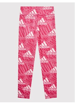 adidas Legginsy Designed To Move Brand Love Song HM4466 Różowy Extra Slim Fit ze sklepu MODIVO w kategorii Spodnie dziewczęce - zdjęcie 171557059
