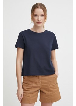 Sisley t-shirt bawełniany damski kolor granatowy ze sklepu ANSWEAR.com w kategorii Bluzki damskie - zdjęcie 171559028