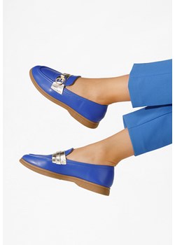 Niebieskie eleganckie mokasyny damskie Garina ze sklepu Zapatos w kategorii Espadryle damskie - zdjęcie 171559477