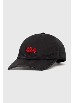 424 czapka z daszkiem bawełniana Distressed Baseball Hat kolor czarny z aplikacją FF4SMY01BP-TE002.999 ze sklepu PRM w kategorii Czapki z daszkiem męskie - zdjęcie 171559936