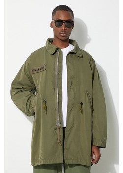 Human Made płaszcz Fishtail Coat męski kolor zielony przejściowy HM27JK002 ze sklepu PRM w kategorii Płaszcze męskie - zdjęcie 171560025