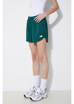 New Balance szorty damskie kolor zielony gładkie medium waist WS41510NWG ze sklepu PRM w kategorii Szorty - zdjęcie 171560405