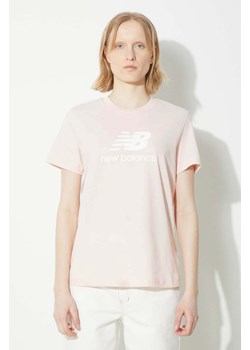 New Balance t-shirt bawełniany Sport Essentials damski kolor różowy WT41502OUK ze sklepu PRM w kategorii Bluzki damskie - zdjęcie 171560506