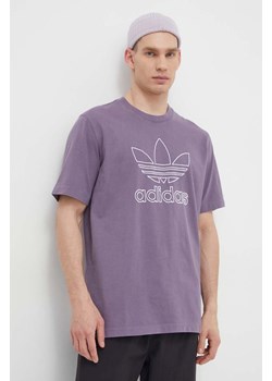 adidas Originals t-shirt bawełniany Trefoil Tee męski kolor fioletowy z aplikacją IR7992 ze sklepu PRM w kategorii T-shirty męskie - zdjęcie 171560518