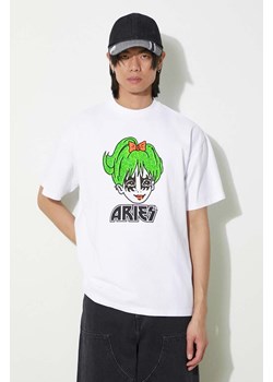Aries t-shirt bawełniany Kiss SS Tee męski kolor biały z nadrukiem SUAR60005X ze sklepu PRM w kategorii T-shirty męskie - zdjęcie 171560528