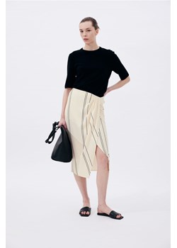 H & M - Kopertowa spódnica z dzianiny - Beżowy ze sklepu H&M w kategorii Spódnice - zdjęcie 171560545