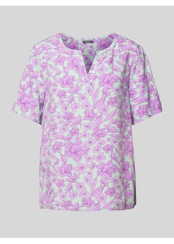 Bluzka z kwiatowym wzorem i dekoltem w serek ze sklepu Peek&Cloppenburg  w kategorii Bluzki damskie - zdjęcie 171560798