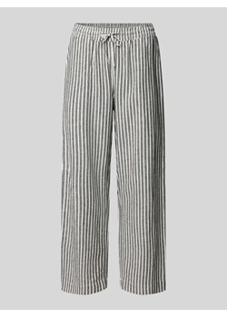 Spodnie z mieszanki lnu i wiskozy ze wzorem w paski model ‘Lava’ ze sklepu Peek&Cloppenburg  w kategorii Spodnie damskie - zdjęcie 171561096