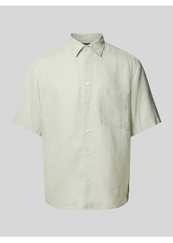 Koszula casualowa o kroju regular fit z lnu z kieszenią na piersi ze sklepu Peek&Cloppenburg  w kategorii Koszule męskie - zdjęcie 171561825