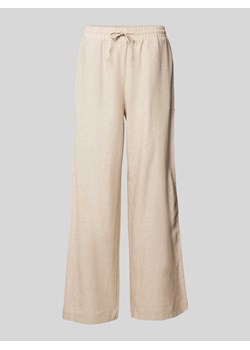 Spodnie z mieszanki lnu i wiskozy z elastycznym pasem ze sklepu Peek&Cloppenburg  w kategorii Spodnie damskie - zdjęcie 171562118