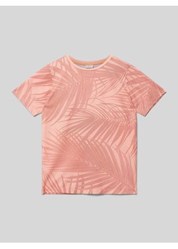 T-shirt z kwiatowym wzorem i okrągłym dekoltem ze sklepu Peek&Cloppenburg  w kategorii T-shirty chłopięce - zdjęcie 171562176